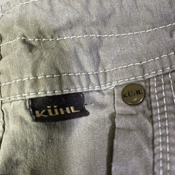 Kuhl Shorts Men 36 Green Cargo  Hiking Utility Outdoor Vintage Patina Dye - Picture 6 of 16